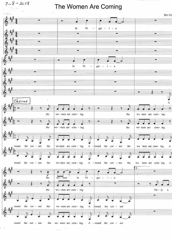 Women are Coming by Bev Grant - Choral Arrangement