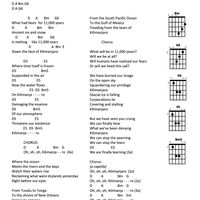 Kilimanjaro - Lyrics with Chords as Pat Plays Them