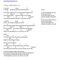 In This Life - Lyrics with Chords in A
