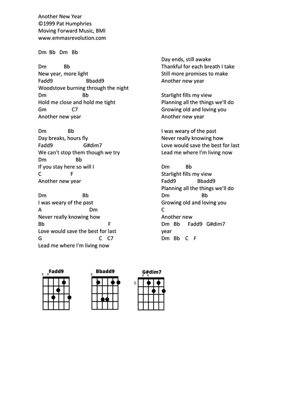 Another New Year - Lyrics with Chords in Dm