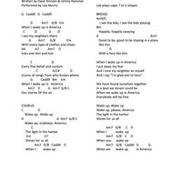 Wake Up in America (Kinnoin & Hammer) - Lyrics with Chords as Lea Plays Them