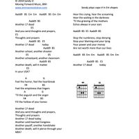 Another 17 - Lyrics with Chords as Sandy Plays Them