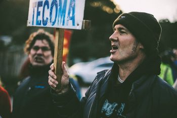 The No Maccas protest in Tecoma
