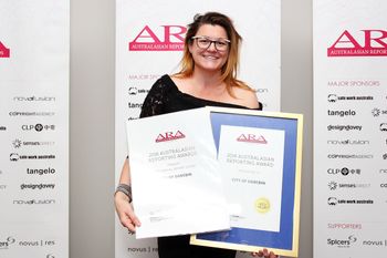 2018 ARAs: Kristilee Ransley, A Quick Word. Gold Award - City of Darebin Annual Report 2016/2017 and Finalist - Best Cover Design
