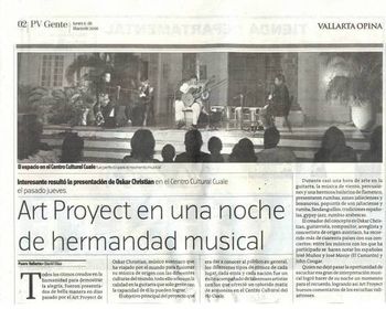 oskar christian, "art proyect" in centro cultural cuale in puerto valllarta 2006 dancer (marie josé), guitar (oskar christian), percussion (gerardo escobar), flute (alonso querero)
