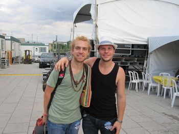 Trevor Hall and Peter Voith backstage. Was blown away by his set. Great new artist discovery.
