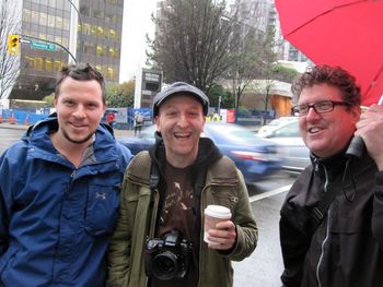 With Sarah McLaughlan's guitar player and Ross Murray in Vancouver 2012 Olympics.

