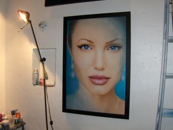 'Angelina Jolie' All of my paintings are 100% hand painted from blank white canvas
