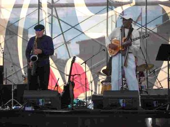 Arthur Barron with Poppa E at Carnaval on The Mile in Coral Gables
