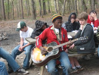 Performing at Scouting Service
