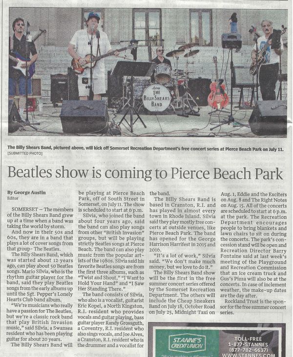 The Billy Shears Band Billy Shears Shows