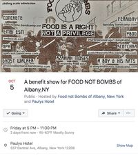  Food Not Bombs Albany Benefit Show 