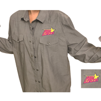 Upcycled Grey Button Up L