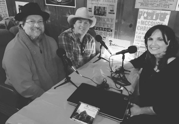 Jerry Douglas & Shawn Camp, co-hosting the Christmas show with Shannon McCombs.  Sitting in Earl & Lester's bus seats at the 'World Famous Station Inn' - Nashville, TN. 