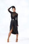 Turtle Neck Netting Leotard & Wrap Skirt