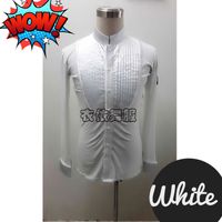 Button Wrinkle Short Collar Long Sleeve Shirt