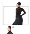 Turtle Neck Netting Leotard & Wrap Skirt