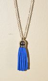 Blue & Silver Tassel Necklace