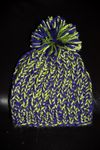 'Andonna' Kids Hat w/ Pompom - GREEN & PURPLE