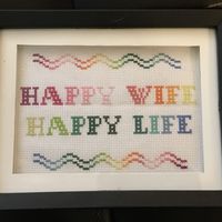 Happy Wife Happy Life cross stitch 