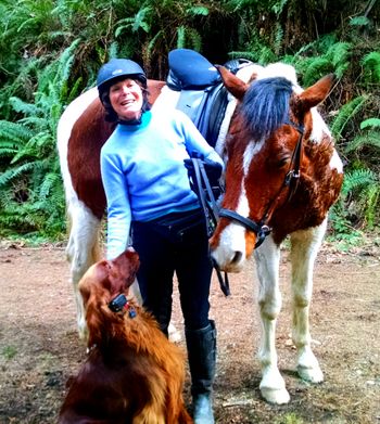 Trail riding with mom and friend!
