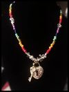 PRIDE Choker with crystals and lock & key charm
