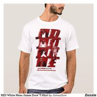 RED White Mens James Dore' T-Shirt