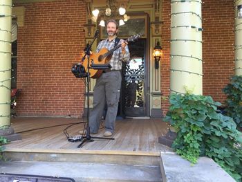 On the porch of the Robison Mansion in Cañon City
