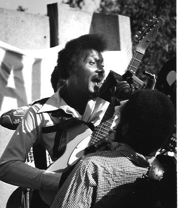 Mike videoing Albert Collins at S.F. Blues Festival
