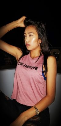 Women's Heather Mauve Racerback Crop Top