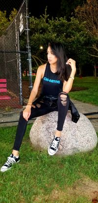 Women's Black Racerback Crop Top