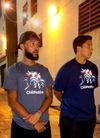 Men's Navy and Tweed T-Shirt