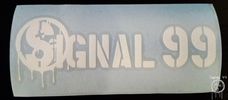 Signal 99 Logo text 2 x 5.5 inches - White