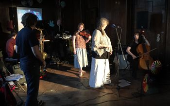 Guest violin (Sonia) and vocals (Jenni) with Kate Shortt on cello
