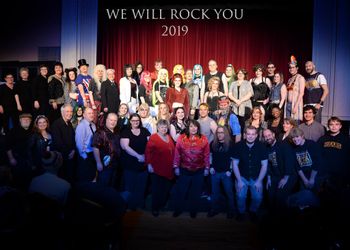 Cast, crew and band of We Will Rock You!  Photo by Dalene Gallo
