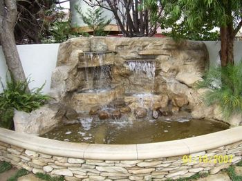 Completed artificial rock pond.
