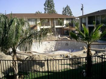 Overview of a commercial pool remodel.
