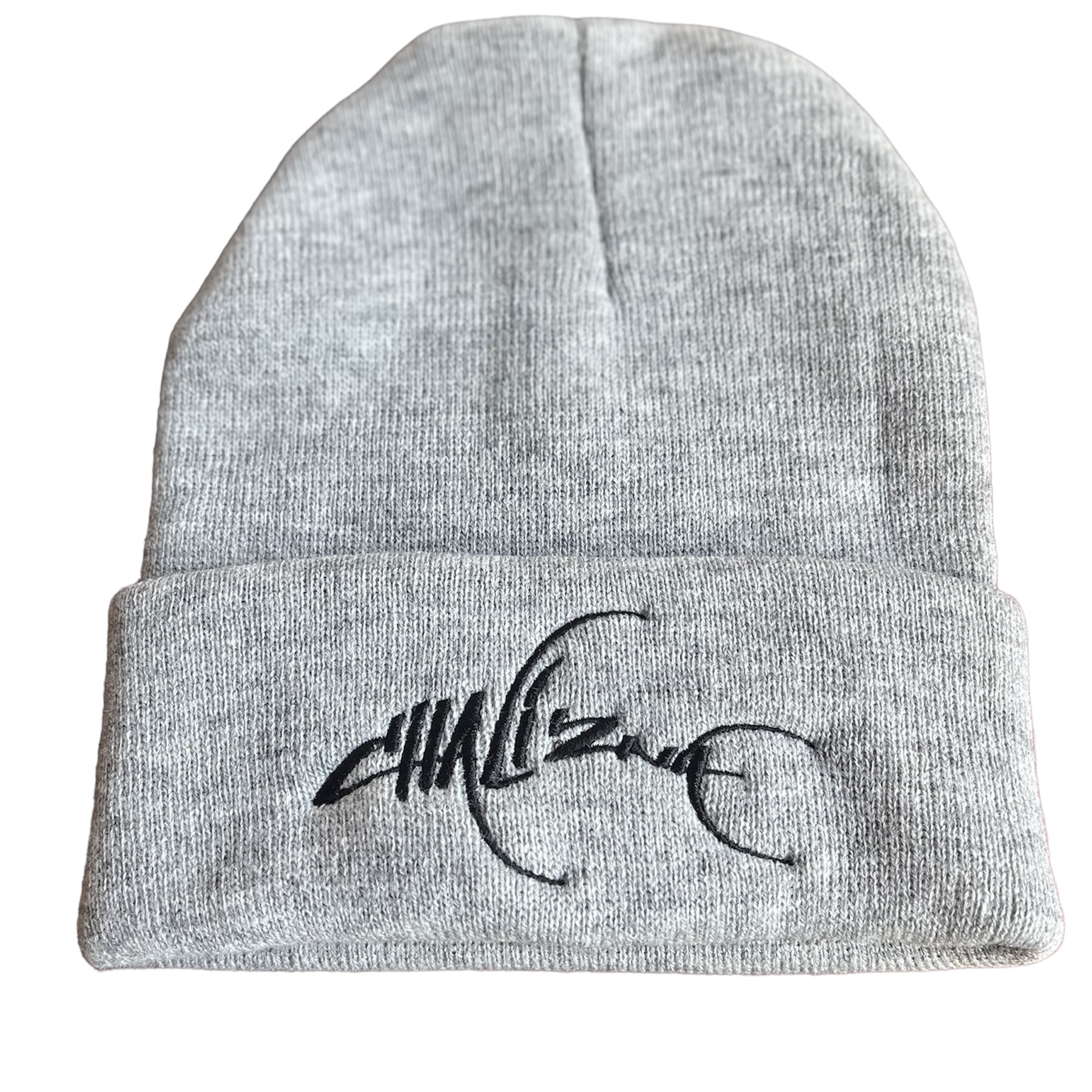 帽子 helix CRYSTAL LOGO BEANIE gray nubian Unisex Beanie for Men and Women - Grey with Black Logo