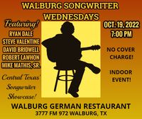 Walburg Songwriter Wednesdays @ Walburg German Restaurant