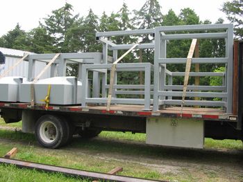 Hoppers and stands loaded for delivery to Michigan
