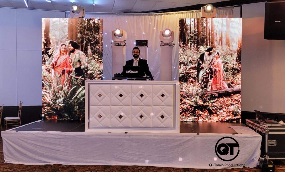 DJ Xtatic Q-Town Productions DJ Packages Vancouver dj Surrey DJ Mobile wedding dj led screens dj screens laser lights live dj events QTown Productions