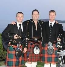 Members of the band performing at a wedding in Greece.
