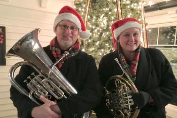 A festive Holiday Horns crew of Steve Holgate & Jill Markley. Dec '19

