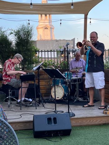 On the roof again at Tellus 360 with Todd Fulginiti Trio for Jazz On King. July 2023
