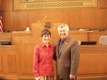 Lindy with State Representative Gene Whisnant, State Capitol, Salem, OR Mar. 26, 2009
