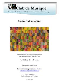 Concert d'automne (Open Stage voix/piano)