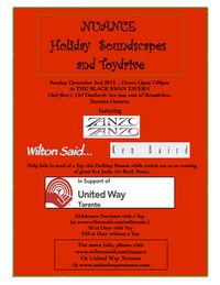 Advance Purchase for NUANCE Holiday Sounscapes and Toydrive on Dec 2nd 2012
