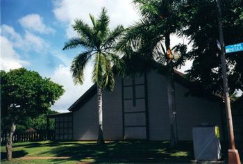 Front of church.
