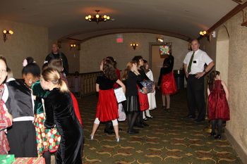 The Children's Choir waited upstairs in the hallway.
