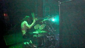 Haakon Sjoegren on drums at the Gothic theater Denver
